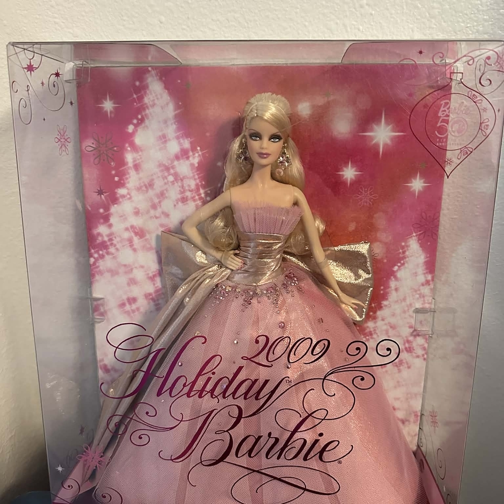 Barbie Holiday Doll in Pink and Gold Gown